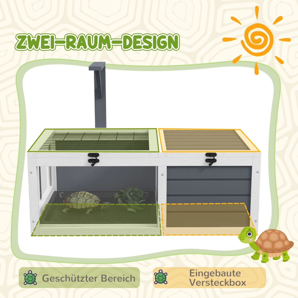 Casetta per Tartarughe con 2 Stanze ¨C zephmum ¨C Grigio Legno