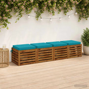 Cuscini per Seduta SOEST 4 pz 100% Poliestere Turchese 944496