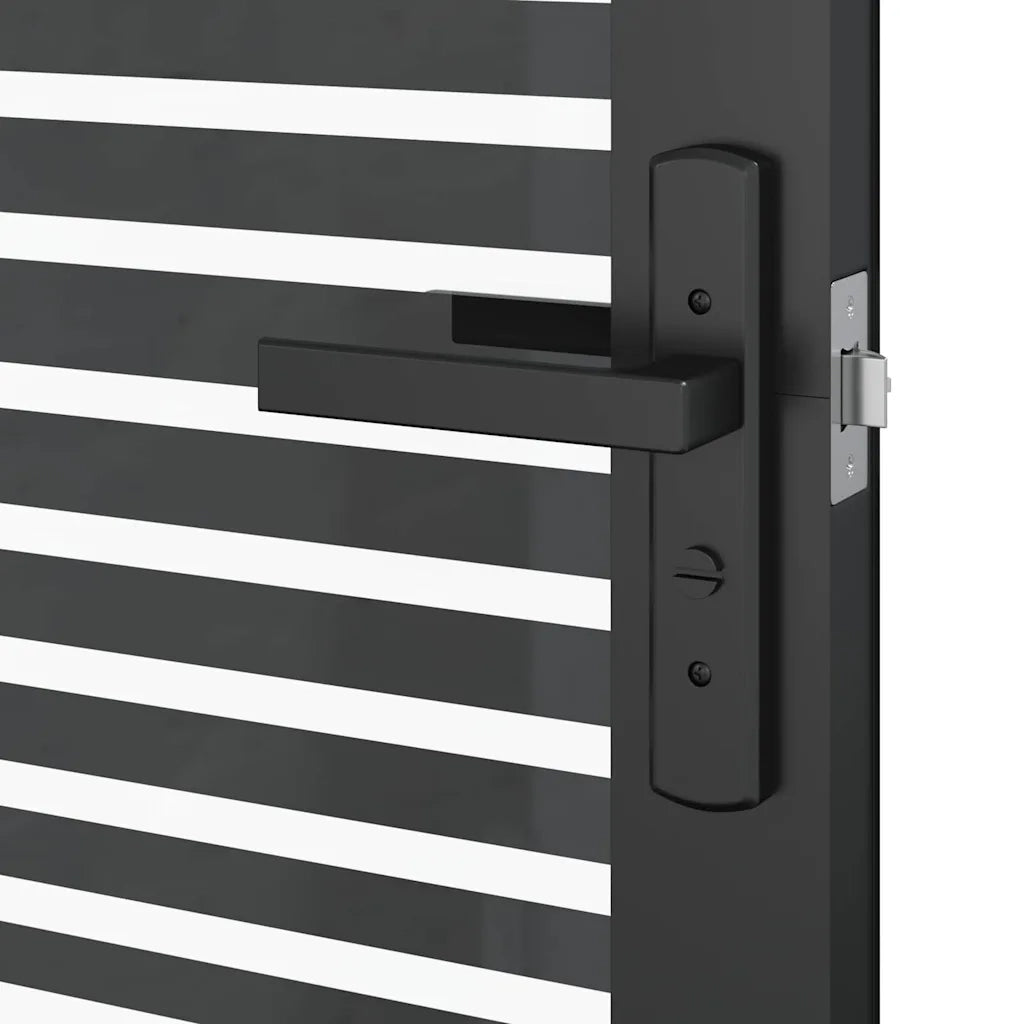 Porta in vetro Rigato Nero 102,5 x 3,5 x 201,5 cm Alluminio 42012456
