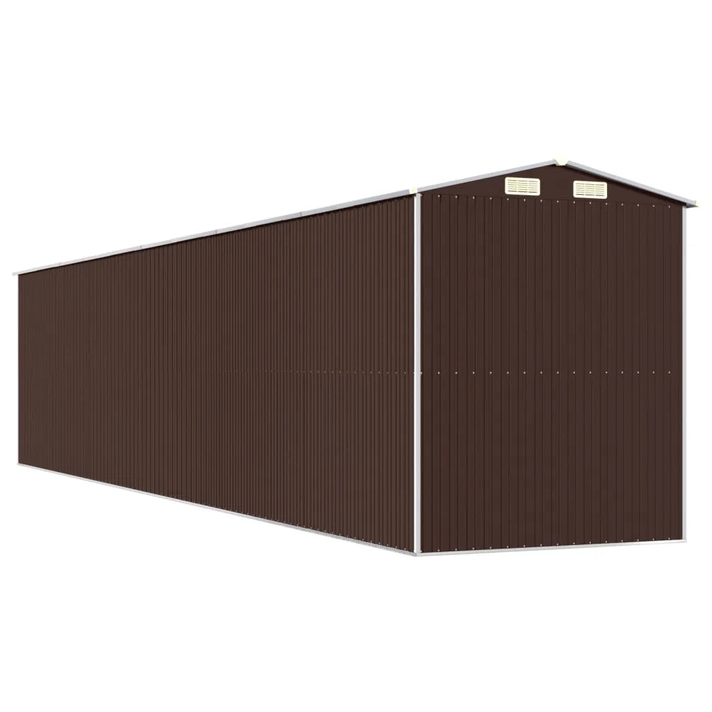 Capanno da Giardino Marrone Scuro 192x938x223cm Acciaio Zincato 3147469