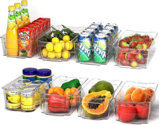 Set di 8 contenitori trasparenti per la cucina, BPA-vietati, per la conservazione del frigorifero