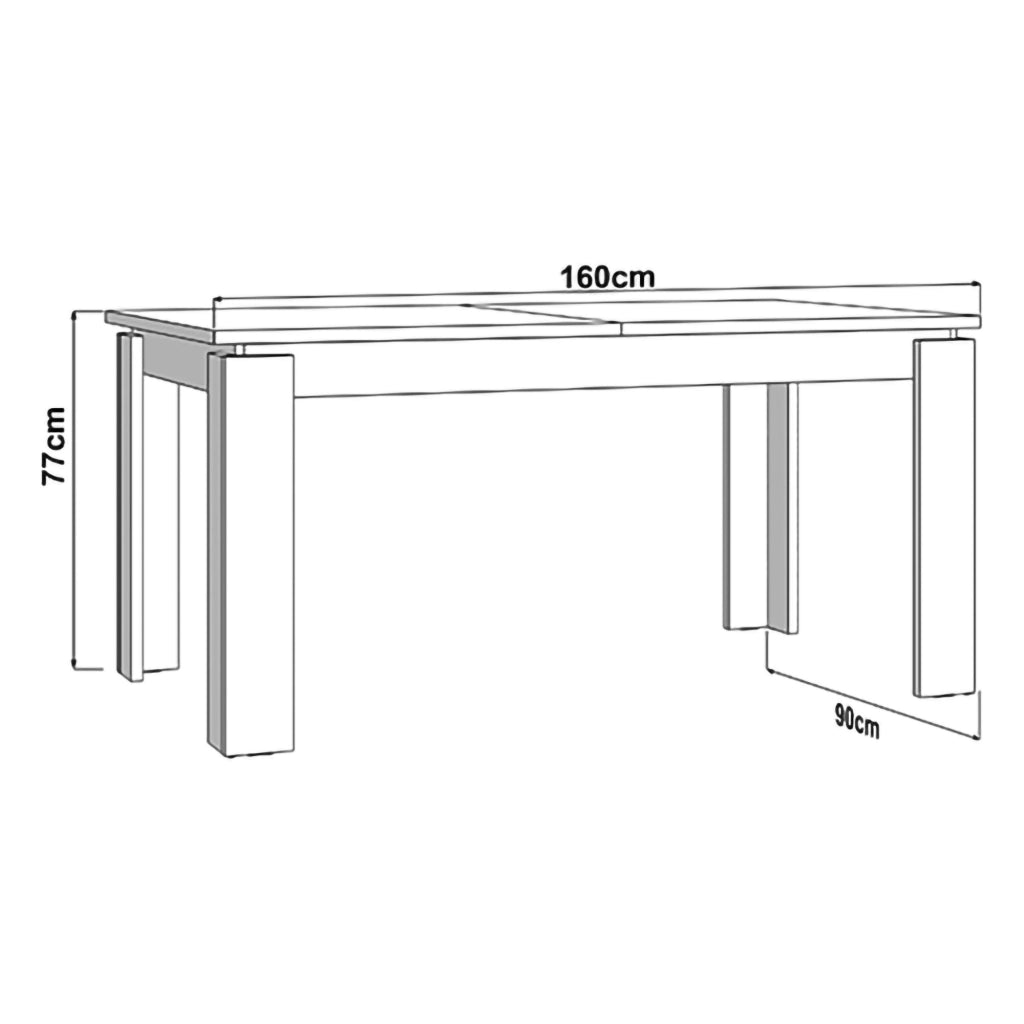 Ulass, Tavolo Fisso 8 Posti, 160x90x77h cm Marrone Rovere Nodi