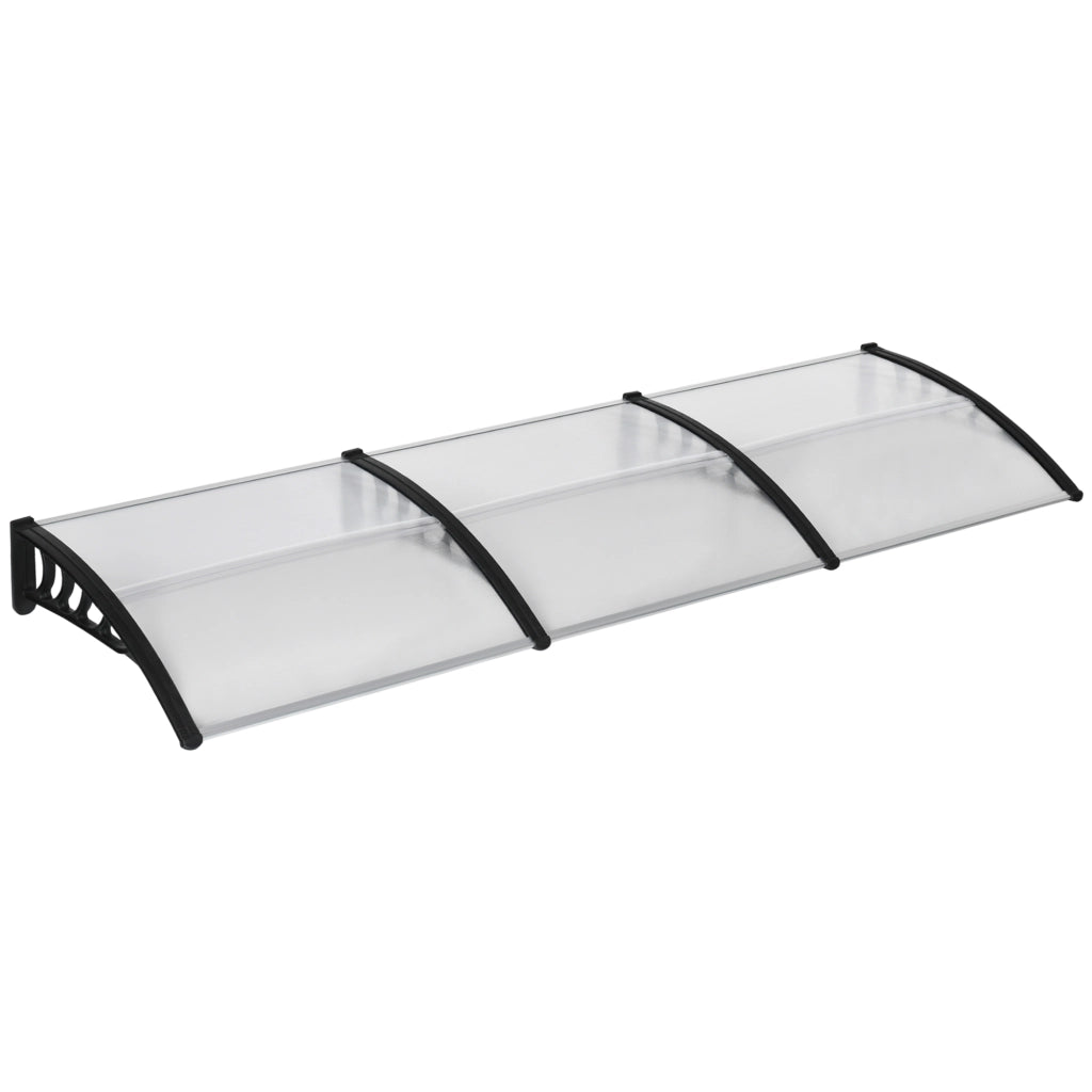 Tettoia Moderna in Policarbonato ¨C Xylo ¨C 303x96x27 cm Nero Trasparente