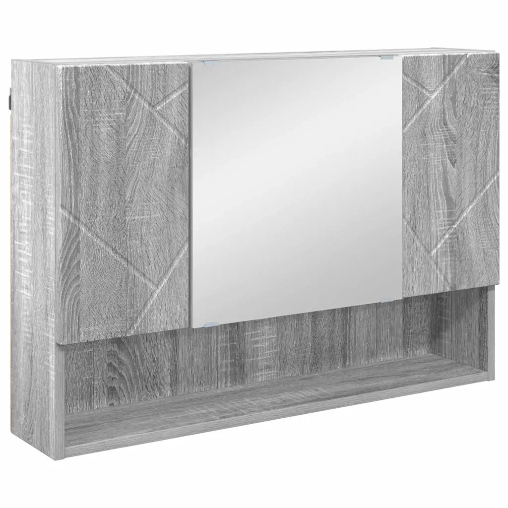 Set di mobili per il bagno con cassetto 4 pcs Grigio Sonoma