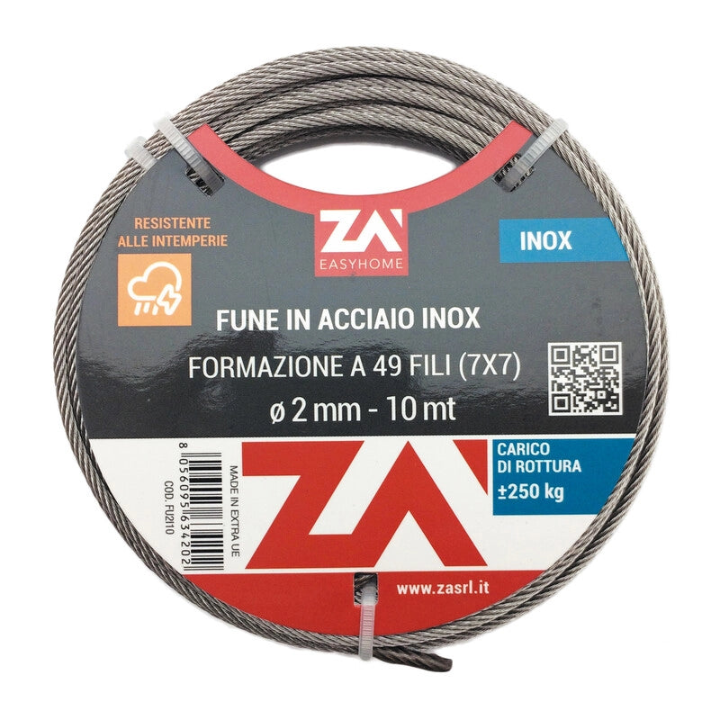 FUNE ACCIAIO INOX 49F D 3 MM 10 M