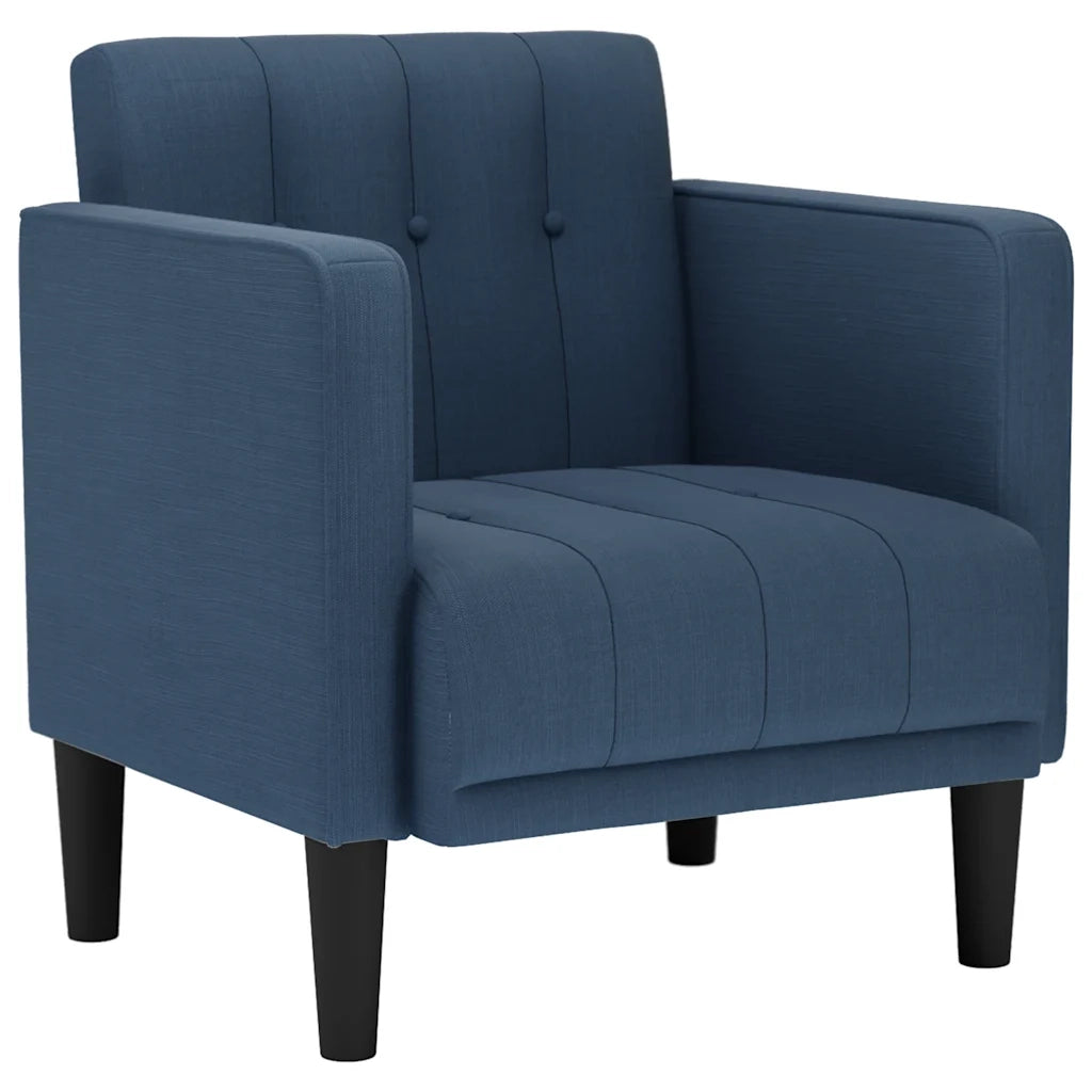 Divano Poltrona | Sedia con Braccioli Blu 53 cm in Tessuto