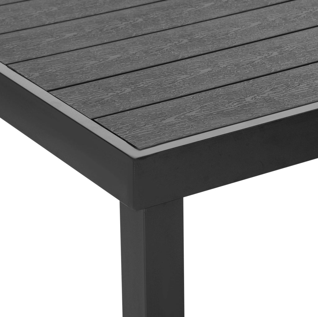 Set da giardino pieghevole per 6 persone con tavolo in alluminio e sedie nere in rete