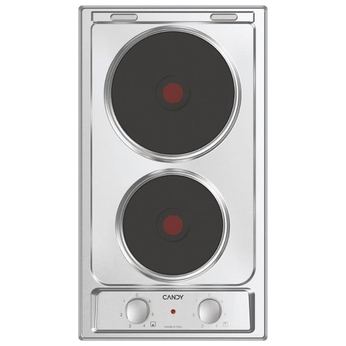 Candy CE32XK Domino Piano cottura da incasso Elettrico 30 cm 2 zone 3500 W controllo a Manopola colore Inox
