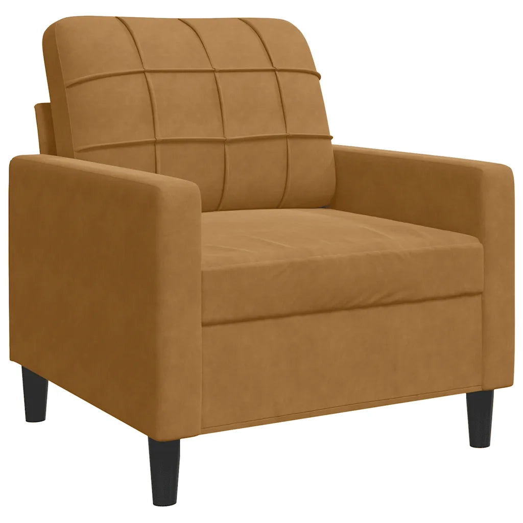 Poltrona | Sedia Relax Marrone 60 cm Velluto