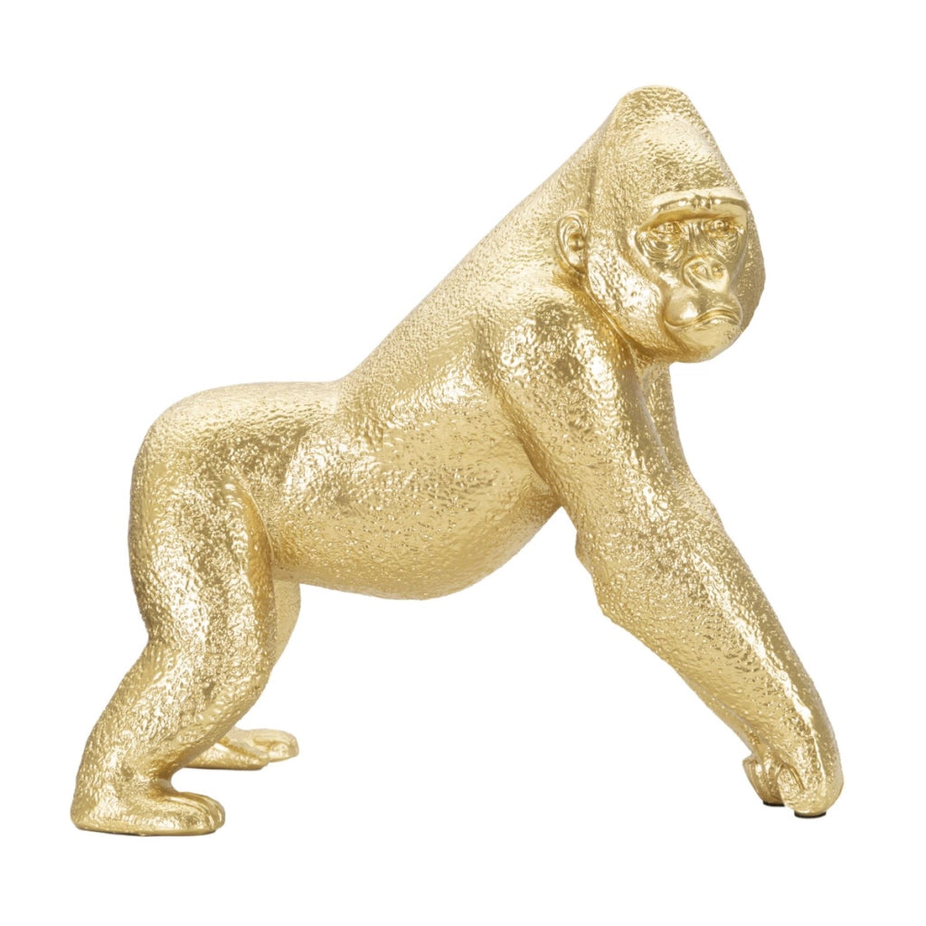 Scultura Gorilla 3, Oro, Poliresina, 24,3x13,9x22,8 cm