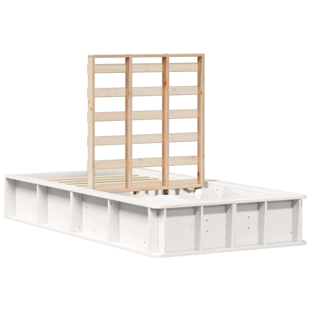 Struttura del letto-Giroletto-Rete del Letto Bianco 90 x 200 cm Pino massello 616406