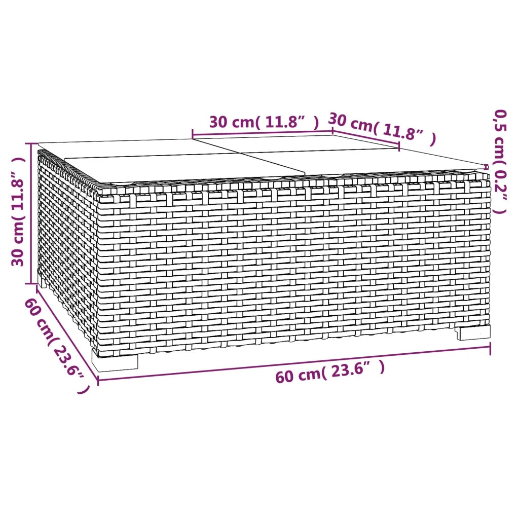 Set Divano da Giardino 3 pz con Cuscini in Polyrattan Marrone 317543