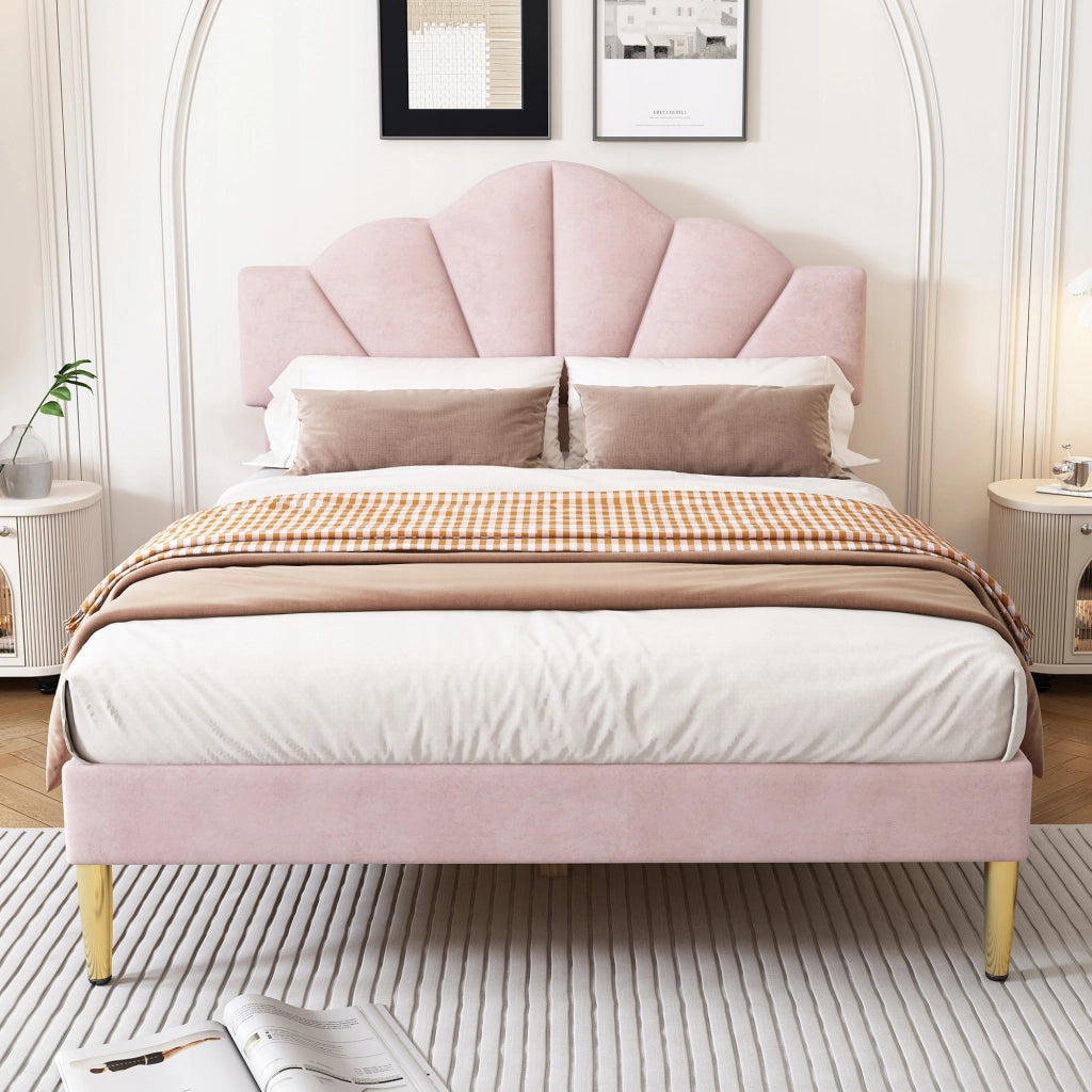 Letto imbottito 140x190 - Xylo - Rosa