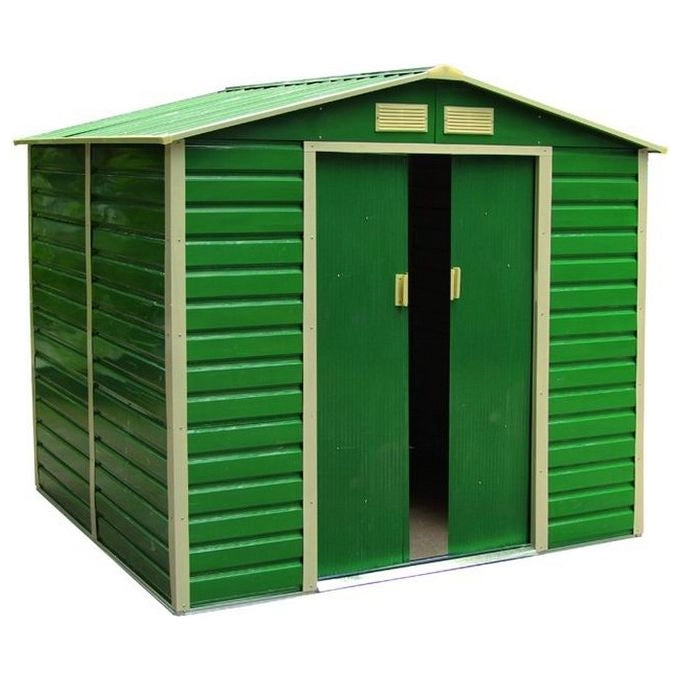 Blinky 79692-30 Giada Casetta da Giardino in Lamiera Zincata Tetto Spiovente Porte Scorrevoli 213x127x195 cm colore Verde