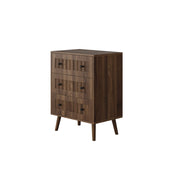 Cassettiera con 3 cassetti, stile moderno, per camera da letto e ingresso, in MDF color noce, 60 × 40 × 79 cm