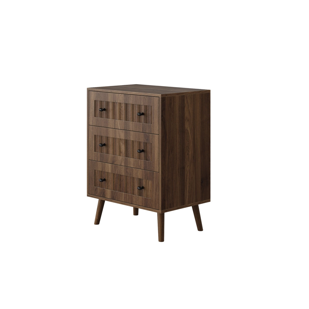 Cassettiera con 3 cassetti, stile moderno, per camera da letto e ingresso, in MDF color noce, 60 × 40 × 79 cm