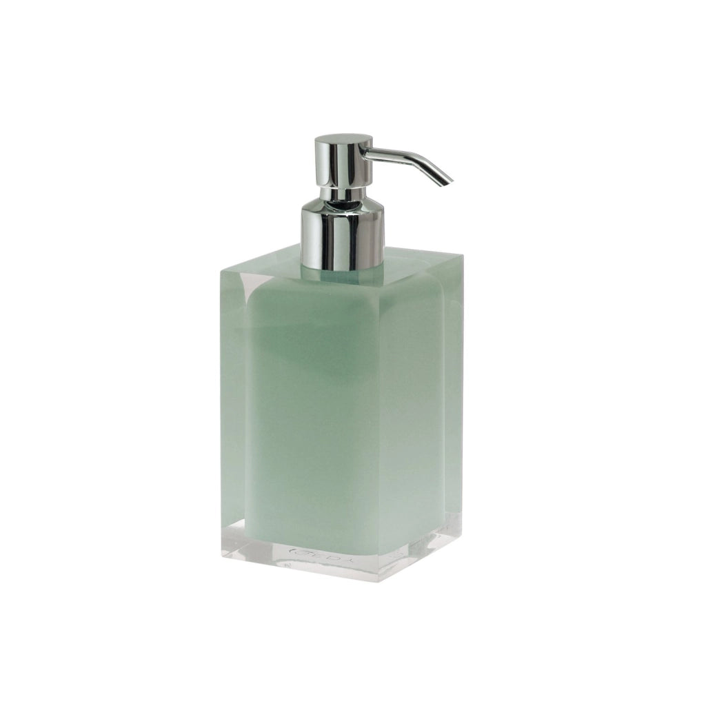 Dosasapone con erogatore in metallo cromato d'appoggio RA81 Gedy serie RAINBOW Verde Menta
