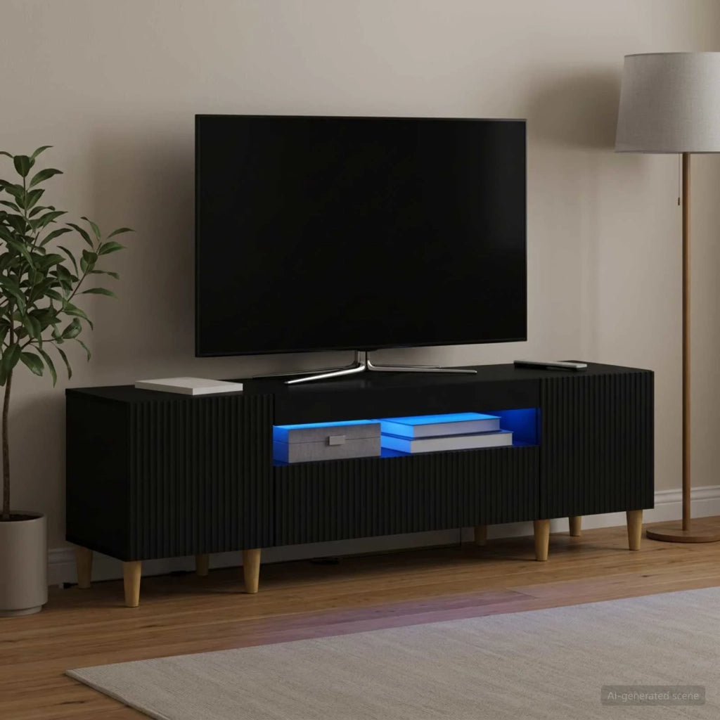 Mobile TV LED Nero Legno ingegnerizzato 896686
