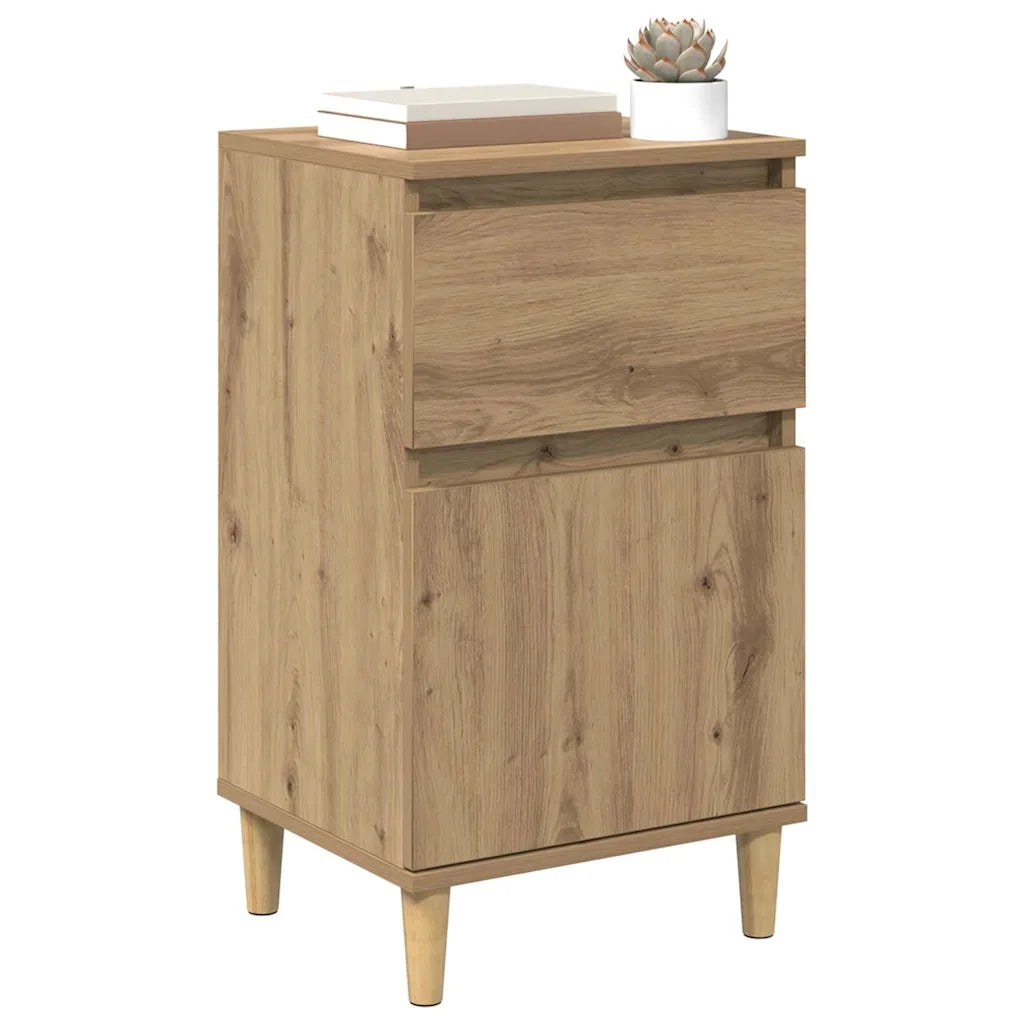 Set di 2 Comodini | Armadio da Notte | Mobiletto da notte Rovere artigianale 40 x 35 x 70 cm