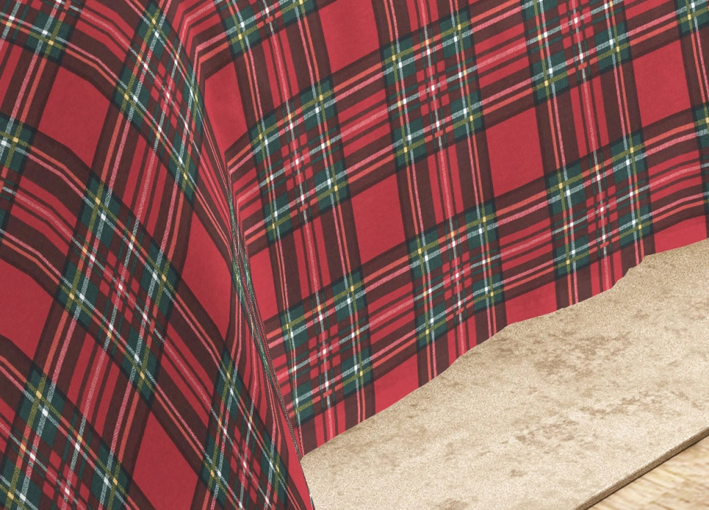Sacco Copripiumino Piumone Letto In 100% Cotone Made Italy Vari Disegni RP - 1 Piazza - Kilt Rosso