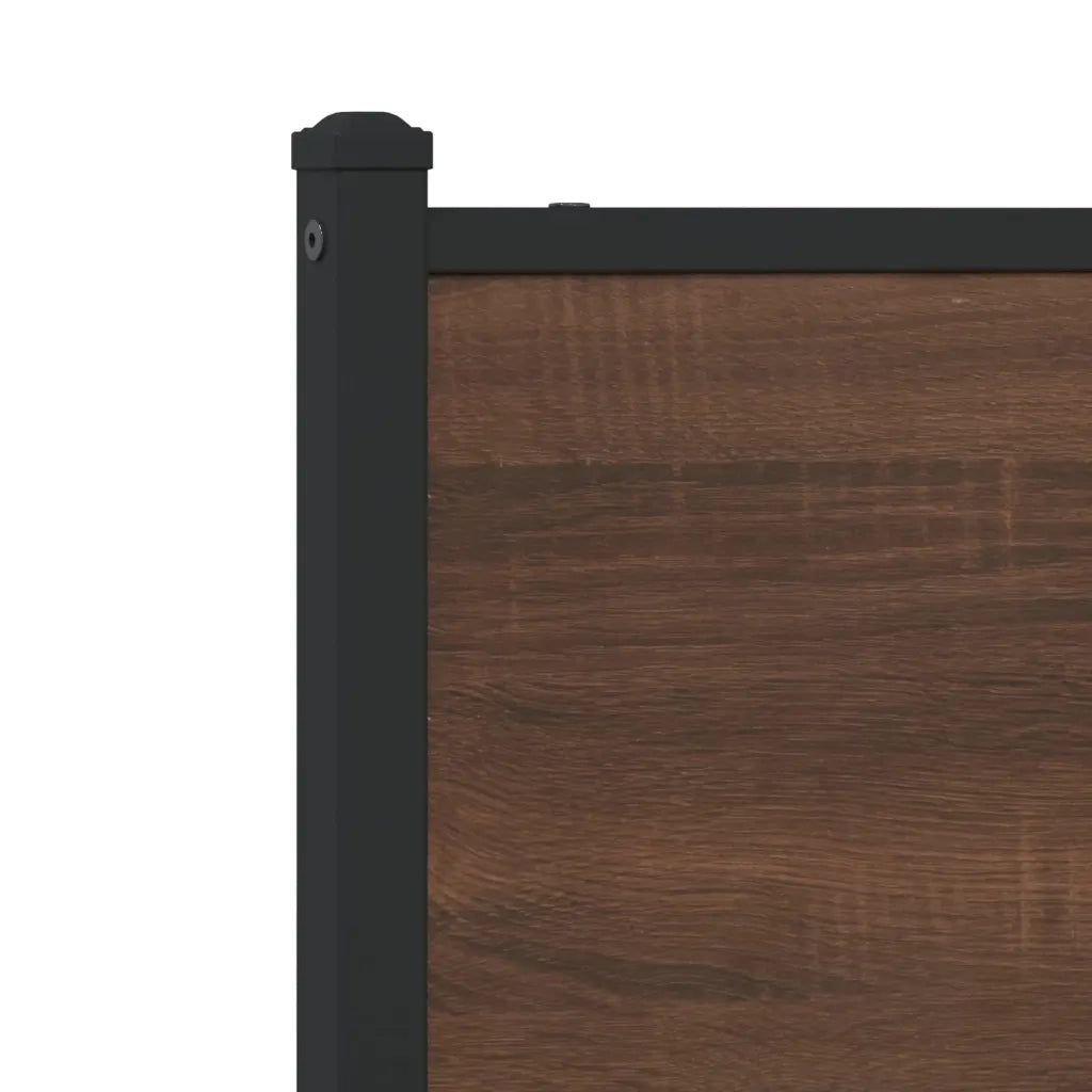 Testiera | Testata di Ricambio Rovere Marrone 80 cm in Legno Multistrato e Acciaio