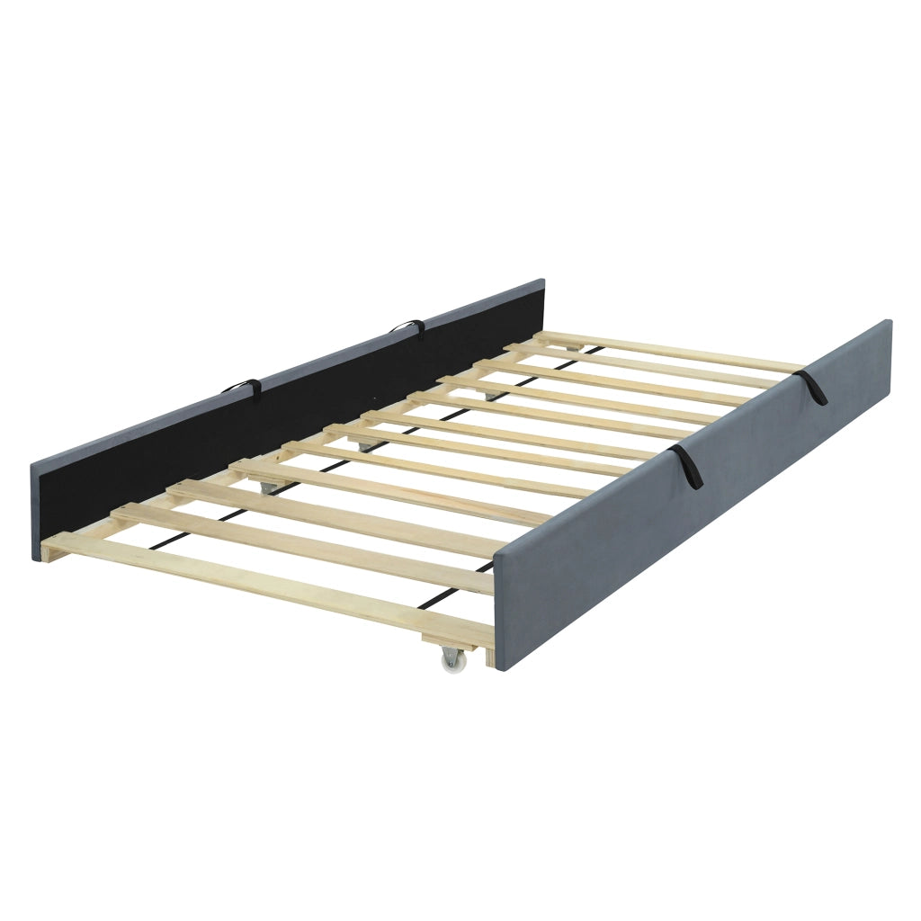 letto imbottito velluto grigio 90 x 190 cm
