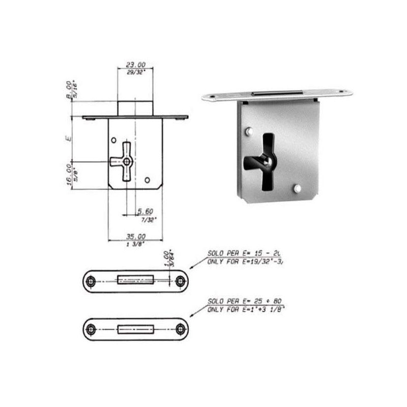Serratura Mobili Infilare e 25 Dx Bt Mpe Meroni