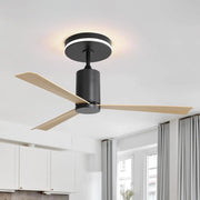 Ventilatore da soffitto 132 cm con luce e telecomando; motore DC reversibile; 6 velocità; 3 pale in ABS; nero