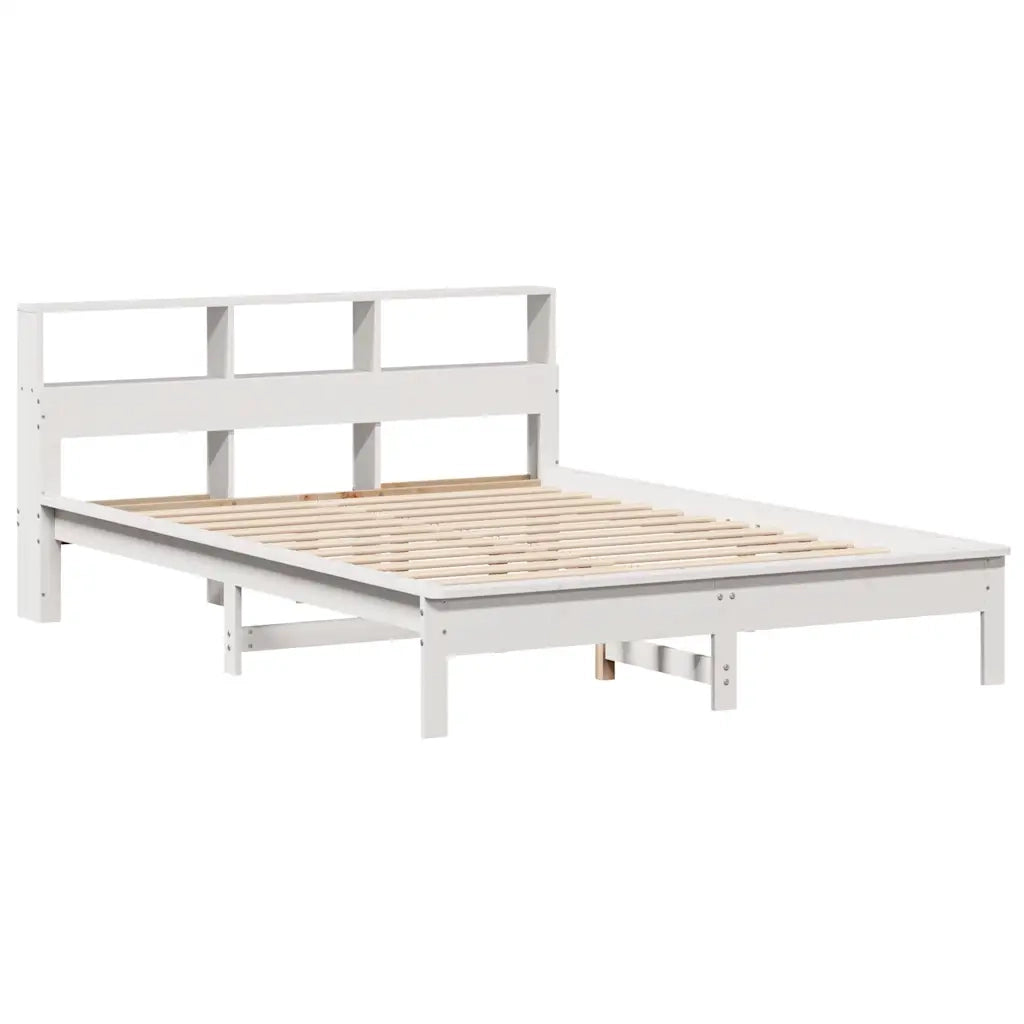 Letto Libreria senza Materasso Bianco 140x190 cm Legno di Pino 3309822