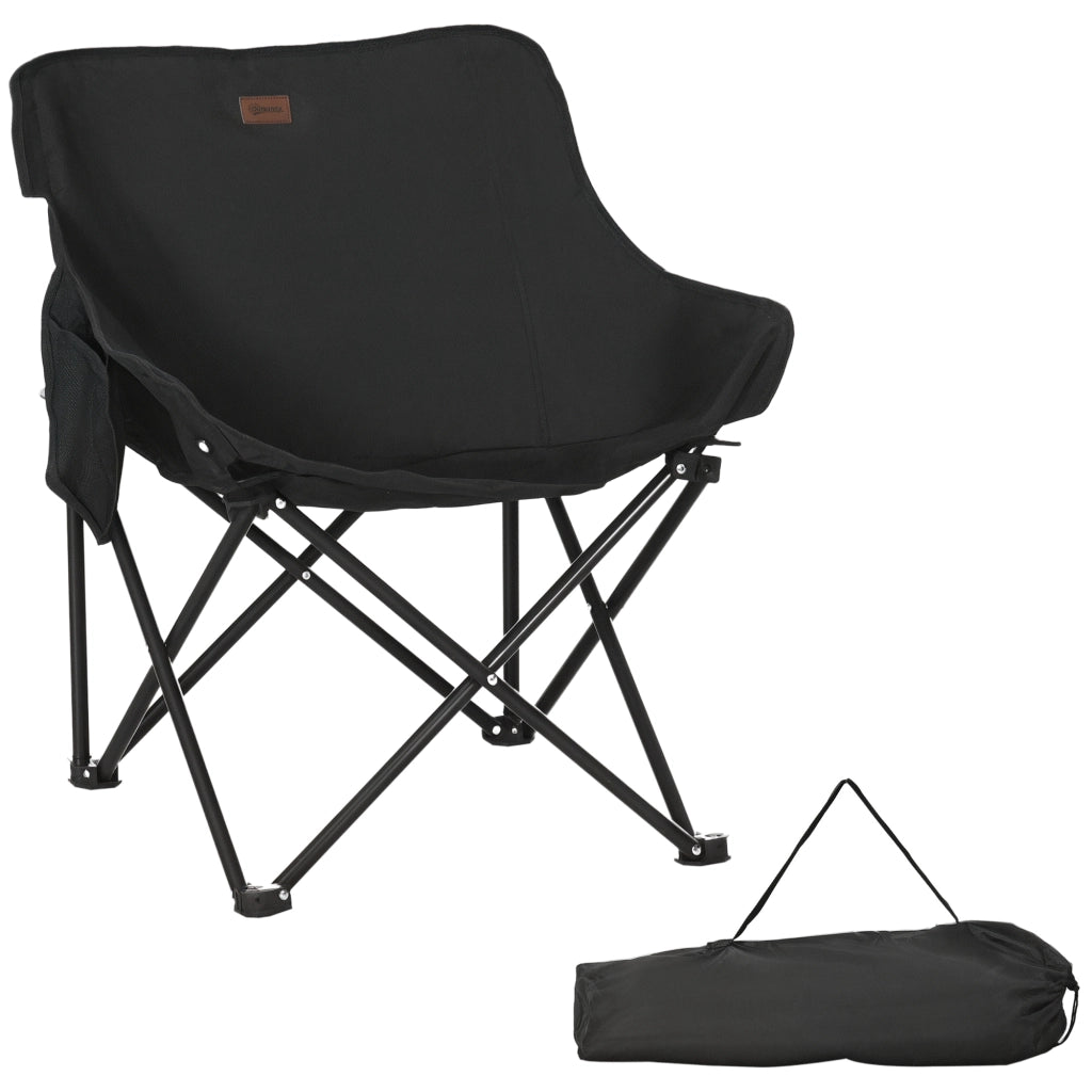 Sedia da camping pieghevole con borsa e tasca laterale ¨C Minimal ¨C Nero