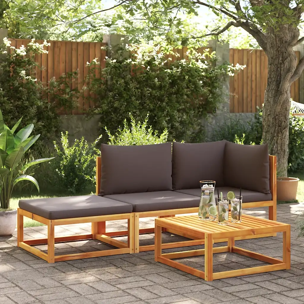 Divano da giardino con cuscini 2 Posti-Sofa da Giardino-Divano da esterno in legno di acacia e corda 623702