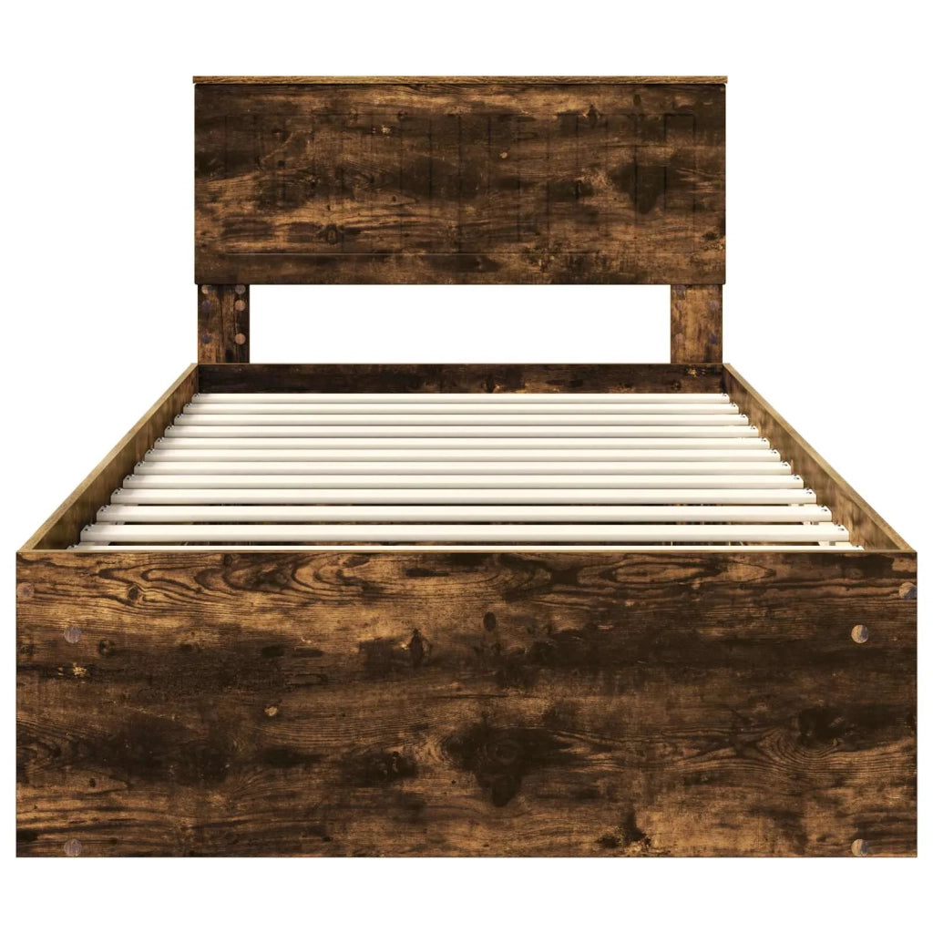 Struttura del letto Rovere fumé 100 x 200 cm Pino massello 3410640