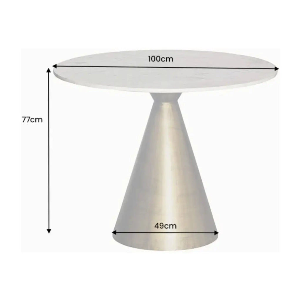 Tavolo rotondo SOLEA – Marmo bianco e base oro – Chic e moderno