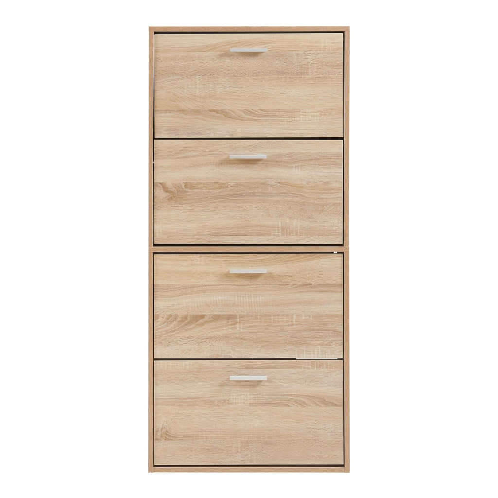 Scarpiera Sykkylven con 4 Contenitori Ribaltabili - Effetto Rovere Sonoma [en.casa]