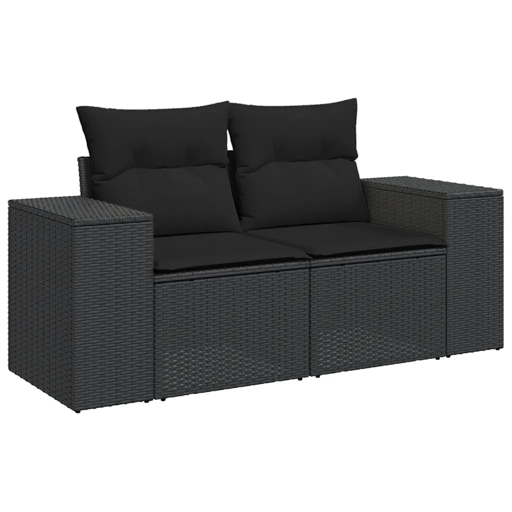 Set Divani da Giardino con Cuscini 7pz Nero Polyrattan 3269185