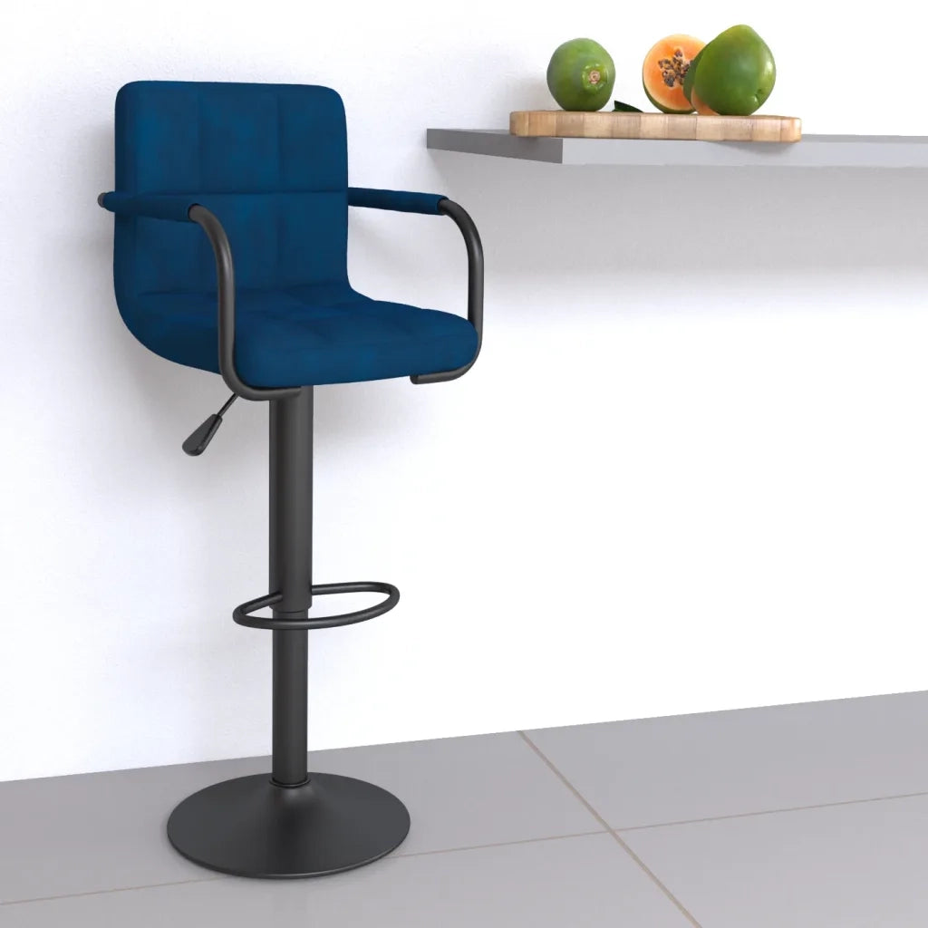 Sgabello da Bar Blu in Velluto 334652