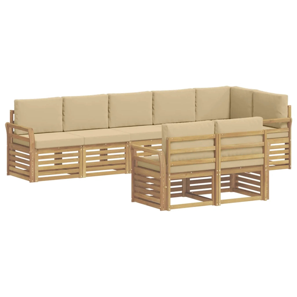 Set di divani da esterno 8 pcs Bianco e Beige 3392038