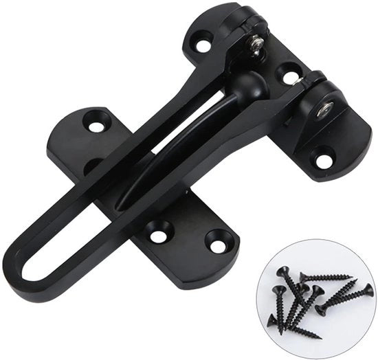 Serratura per porte - Slot per porte pesanti - Serratura con catena - Catena in acciaio - Nero - Sicurezza per abitazioni e uffici - Soluzione di sicurezza per porte...