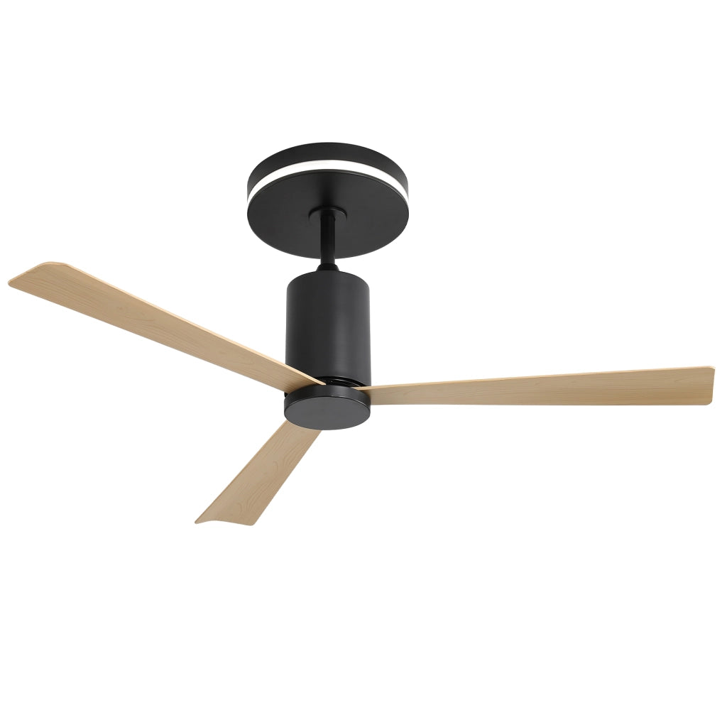Ventilatore da soffitto 132 cm con luce e telecomando; motore DC reversibile; 6 velocità; 3 pale in ABS; nero