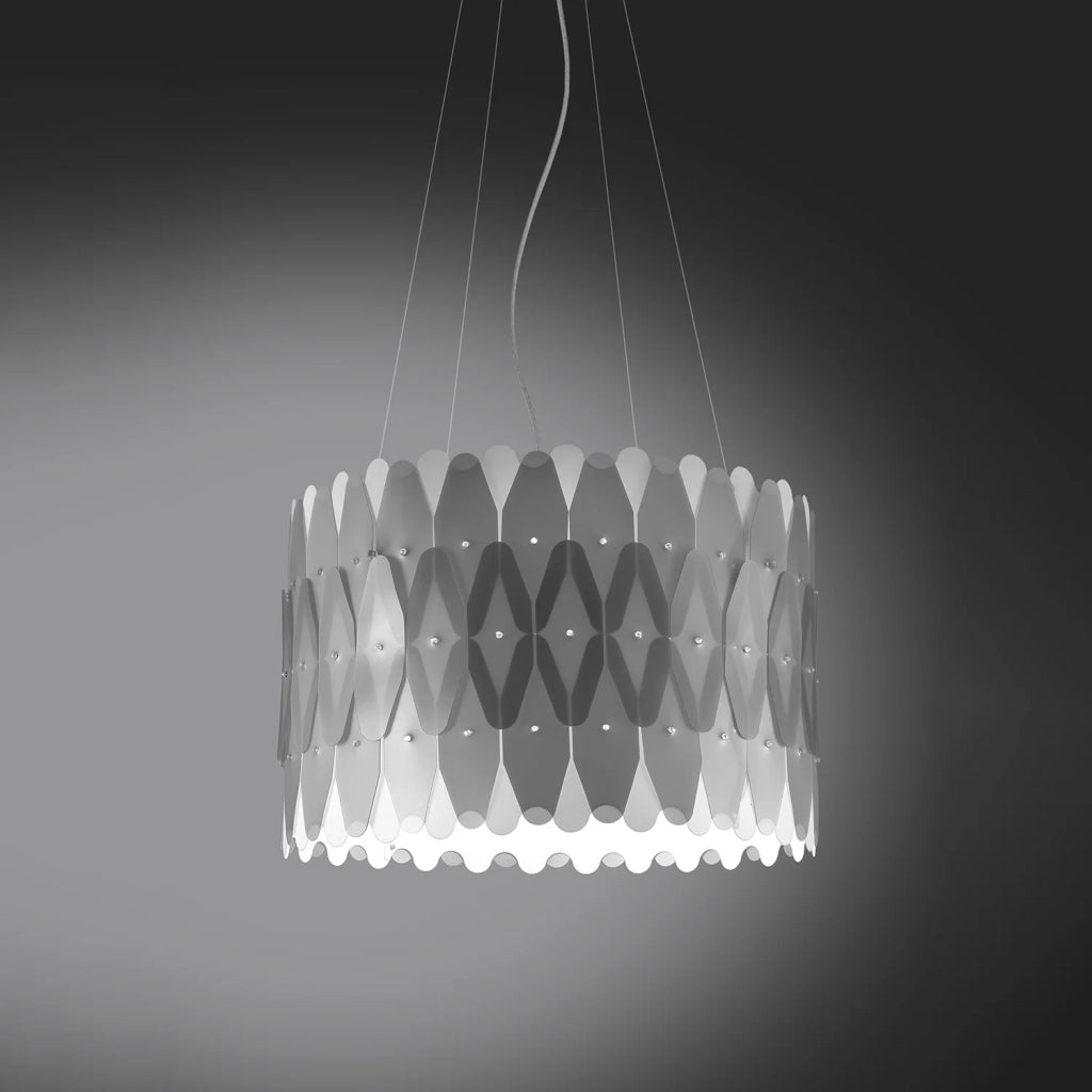 Sospensione Moderna Amanda Polilux ® Argento E Metallo Cromo 1 Luce E27 D50Cm