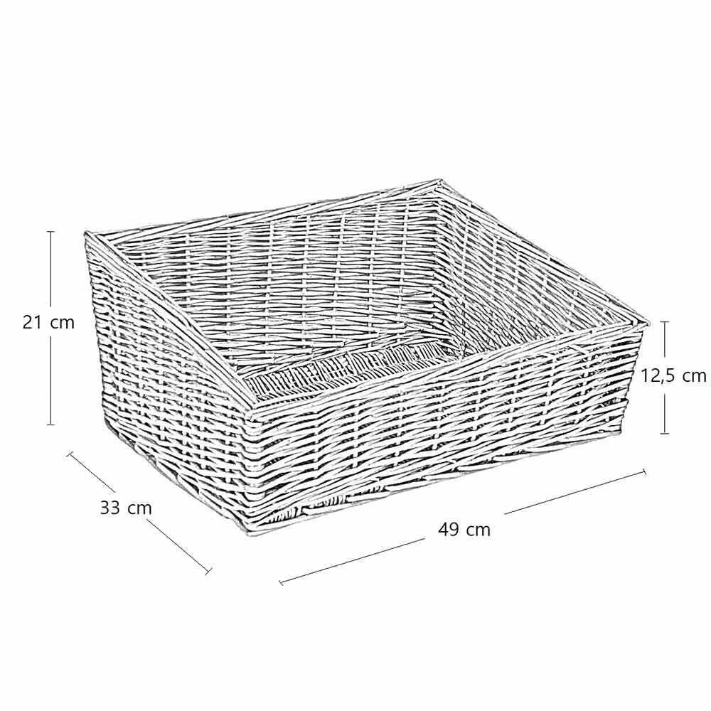 Cesta cesto espositore cestino portapane in vimini rettangolare cm 49 x 33 h 21