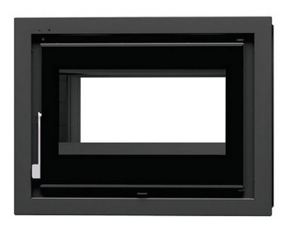 - NON DISPONIBILE PER IL MERCATO ITALIANO - Insert à bois en acier foyer en fonte - double face - vitres serigraphiees - couleur noir - Made in Spain