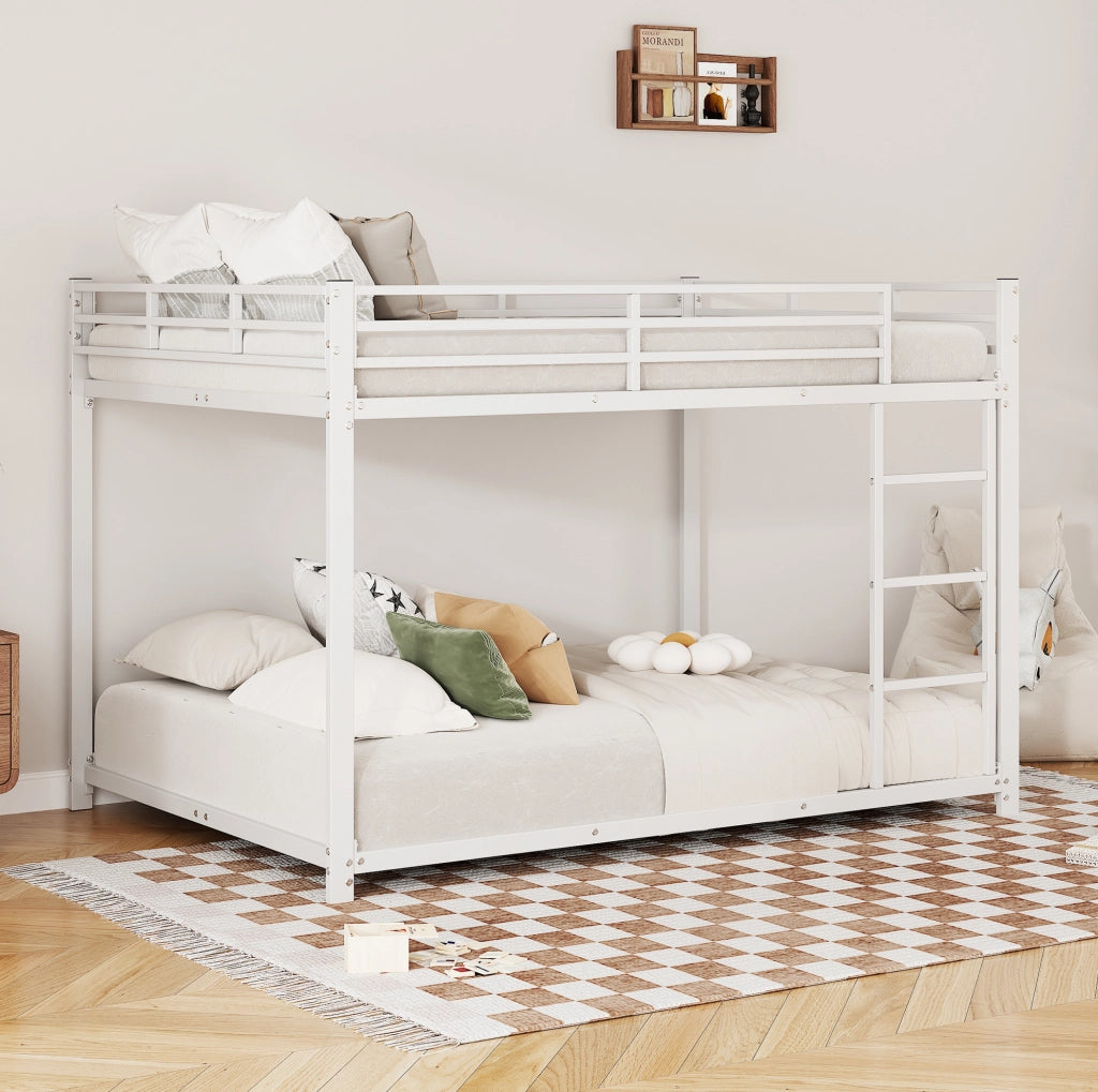 Letto a castello in metallo bianco 140 x 200 cm
