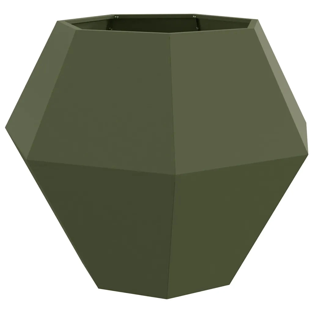 Fioriera 2 pcs Verde oliva 100 x 100 x 80 cm Acciaio 884031