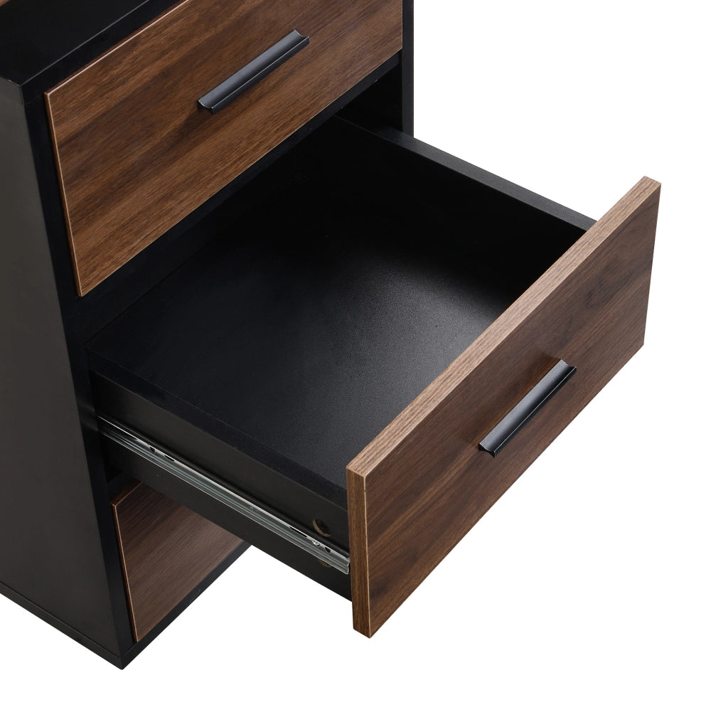 Scrivania da ufficio YEAVIO 138,5 cm con 3 cassetti e piano effetto legno