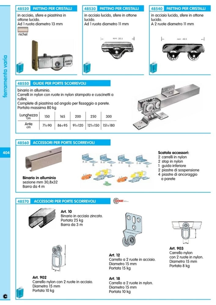100pz omge carrello a 1 ruota per  cristallo art. 451 cod:ferx.4427