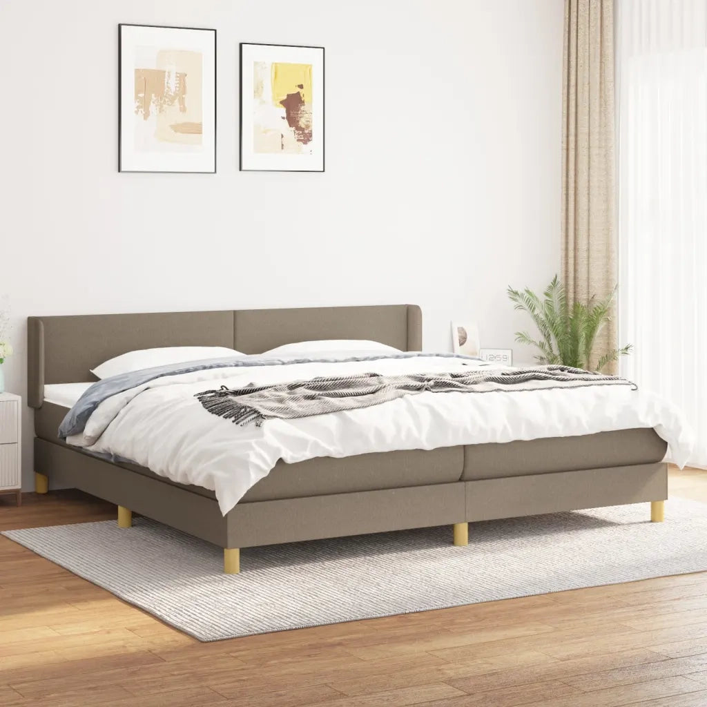 Giroletto a Molle con Materasso Tortora 200x200 cm in Tessuto 3130221