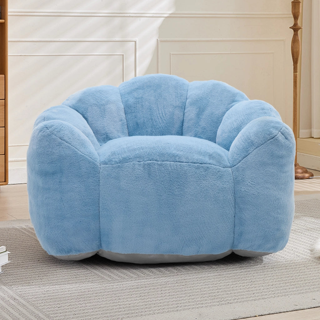 DIVANO a forma di loto in peluche Blu