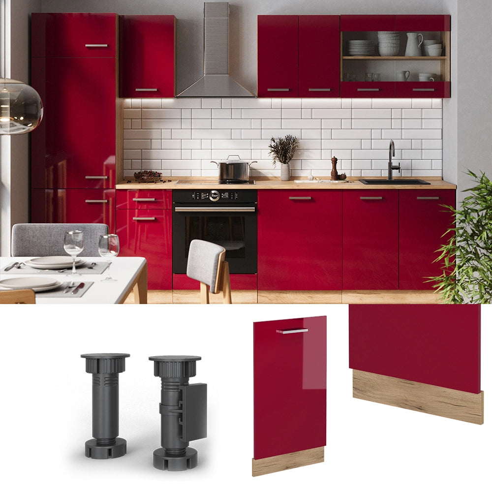Vicco Pannello frontale Rosso lucido 45 cm senza piano di lavoro