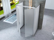 Box doccia Cristallo 6 mm 3 lati - Due Fissi piu' porta Saloon Opaco - Misura: 80 x 130 x 80 x190h